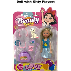Doll & Kitty Playset with Accessories
